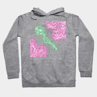 Pink green glitter sparkle art design Hoodie